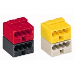 Клеммная колодка 2х4-проводная WAGO 243-211  MICRO EIB PUSH WIRE для распределительных коробок одножильных проводников, тёмно-серый / красный