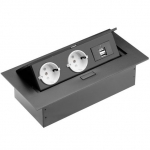     GTV AE-PBU02GS-20, 2xSCHUCKO, 2xUSB 5V/2A,  , 