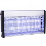 Ловушка для насекомых инсектицидная Hurakan 207783 HKN-LIN100, 2x15Вт, T5, 30Вт, 0.03кВт, 100кв.м., 495x75x265мм, 220V/50Hz, цепь для подвеса, серебристый корпус из металла