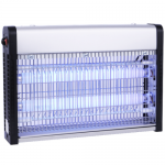 Ловушка для насекомых инсектицидная Hurakan 207782 HKN-LIN80, 2x10Вт, T8, 20Вт, 0.02кВт, 80кв.м., 385x75x265мм, 220V/50Hz, цепь для подвеса, серебристый корпус из металла