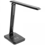 Светильник светодиодный настольный GTV LB-IZK6WCCT-10 IZUKA, 6W, 400lm, 3000К/4000К/6400K, 220-240V, IP20, 120°, USB 5V/1A, наклон., регулировка яркости, регулировка температуры света, индукционная зарядка, черный корпус из поликарбоната, кабель 1.2м