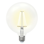 Лампа светодиодная филаментная шар Uniel UL-00004861 SKY, G125, Е27, 15Вт, 1500Лм, 4000К, 200-250В, прозрачный рассеиватель
